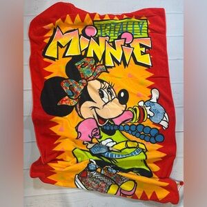 VTG Totally Minnie 80s Beach Towel Franco‎ MFG for Walt Disney Productions